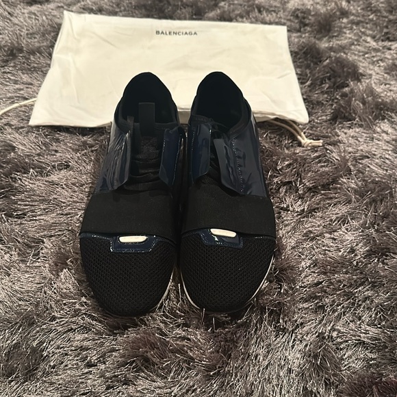 Balenciaga runners size 40 authentic patent leather, navy blue and black - Picture 1 of 9